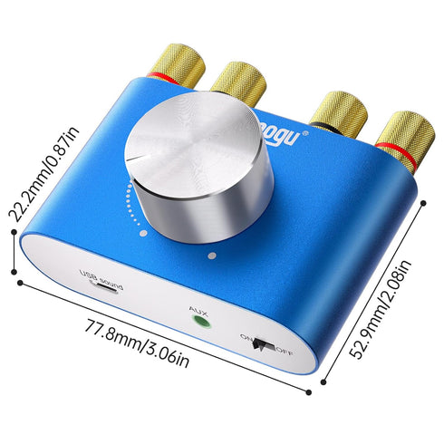 Facmogu F900S 160W Mini Bluetooth 5.0 Power Amplifier, 2 Channel Stereo Hi-Fi Digital Amp