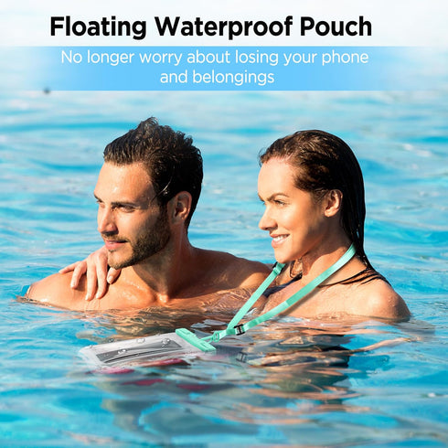 CACOE Floating Universal Waterproof Phone Case, 2 Pack Up to 7.0", IPX8 Dry Bags with Adjustable Neck Lanyard