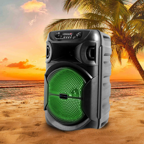 Technical Pro 8 Inch Bluetooth Speaker, 800 Watts with Woofer & Tweeter, Festival PA LED, True Wireless Stereo, 30 Feet