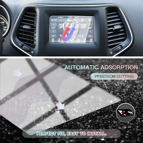 CDEFG Cherokee Uconnect Navigation Touchscreen Protector, Tempered Glass HD Scratch Resistance (7 in)