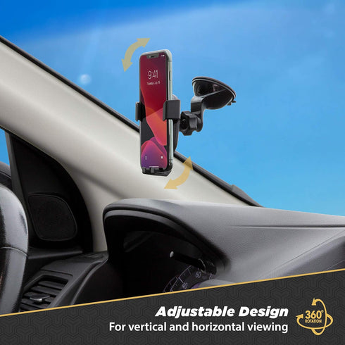Scosche GHVWD GRAVITYDROP 3-in-1 Suction Cup or Vent Car Mount, Adjustable Rotating Mount