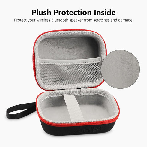 Hard Case for JBL GO3 / Go 3 Eco Portable Bluetooth Speaker, EVA Protection Case for Outdoor Use (Black+Red)