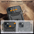 Goton iPhone 15 Case with Screen Protector - Heavy Duty Shockproof Bumper, Slide Camera Cover & Ring Stand, Black