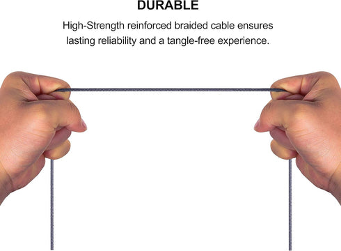 Audio Replacement Cable with In-Line Mic, Volume Control, Compatible with Sennheiser HD598, HD599, Samsung Galaxy