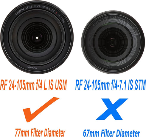 RF 24-105mm F4L Lens Hood - EW 83N Petal Bayonet Mount Shade, Reversible Non-Glare Finish for Canon Lens