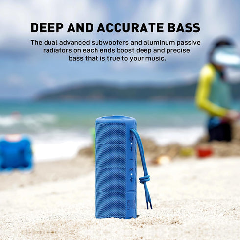 MIATONE Portable Outdoor Bluetooth Speakers, Waterproof, Blue