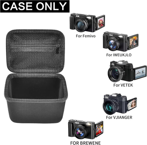 Vlogging Camera Case Compatible with Duluvulu/TEBNGIHNM/zheozeig/Oiadek 4K Digital Cameras for Youtube. Vlog Camera