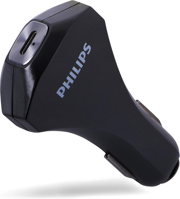 Philips 60W USB-C Laptop/Phone/Tablet Car Charger, Power Delivery for Type C Devices, Great for Travel DLP2759Q/37