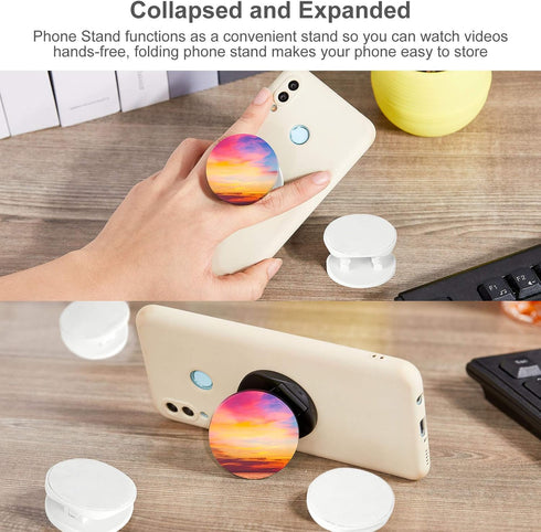 Weewooday 30 Phone Grip Holder - Double-Sided Sticker Expanding Stand Holder for Almost Phone Cases, White.