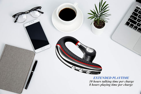 CANDEO Bluetooth Headset 5.0, High-Fidelity Audio Wireless Earpiece with Noise Reduction Mic, Compatible Devices
