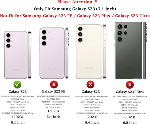 for Samsung Galaxy S23 Case, Dual Layer Heavy Duty Protective Cover with Screen Protector - Military Protection