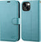OCASE iPhone 15 Wallet Case, Mint Green PU Leather Folio, RFID Blocking, Card Holders, Shockproof TPU, 6.1" 2023.