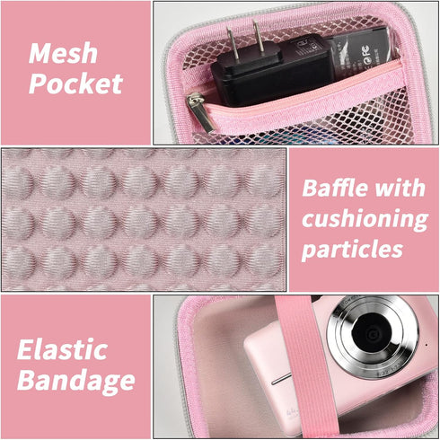Digital Camera Case for CAMKORY/Kodak Pixpro/VAHOIALD/Sony DSCW800 830/Canon PowerShot 180 190 - Kids Vlogging Holder
