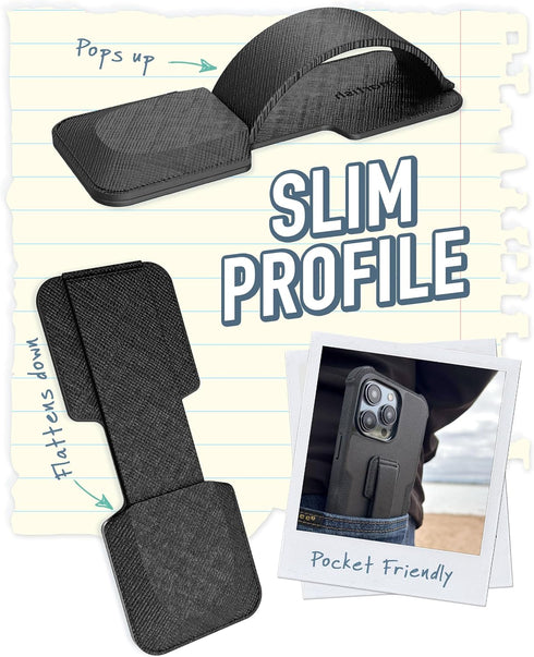 Smartish Phone Grip Loop - Prop Tart - Pop Out Finger Strap and Holder with Kickstand for iPhone and Android