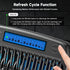 CITYORK 12 1.2V Bay AA AAA Battery Charger with Refresh Function, Smart LCD Display Battery Charger for Ni-MH/Ni-CD AA