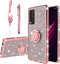 KuDiNi for Revvl v+ 5g Phone Case, Glitter Crystal Soft Clear TPU Luxury Bling Protective Cover with Kickstand Strap