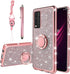 KuDiNi for Revvl v+ 5g Phone Case, Glitter Crystal Soft Clear TPU Luxury Bling Protective Cover with Kickstand Strap