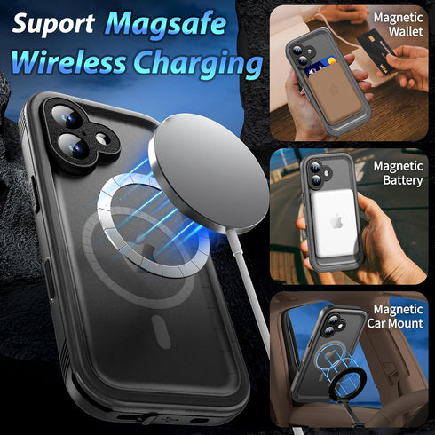 SPORTLINK 17 IP68 360 17 6.3" for iPhone Case - Waterproof Military Protective Full Body Heavy Duty Shockproof Sealed