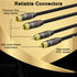 RCA Cable 75 FT, 2RCA to 2RCA Stereo Audio Cable, Zinc Alloy Shells, Oxygen-Free Copper, Gold-Plated Plugs for Home