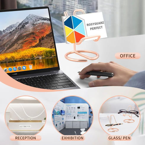 ROSYQUARZ 1 Pack) Cell Phone Stand for Desk, Metal Mobile Phone Stand Holder, Cute Rose Gold Cell Phone Display Holder