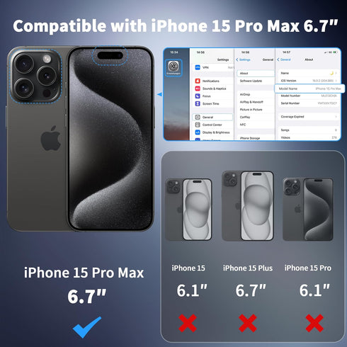CACOE Magnetic Case for iPhone 15 Pro Max 2023, 6.7 inch, Anti-Fingerprint TPU Thin Cover, Compatible with MagSafe,
