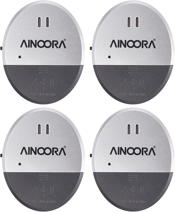 AINOORA Window Alarms 4 Pack, 130dB Loud Glass Break Sensor & Vibration Alarm