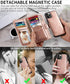 CASEOWL Compatible for iPhone 13 Pro Max Wallet Case for Women Men, Magnetic Detachable Folio Leather with Card Holder