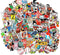 100pcs Random Music Film Vinyl Stickers for Skateboard, Guitar, Travel Case, Door, Laptop, Luggage, Car, Bike