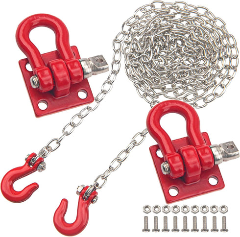 1/10 RC Metal Tow Hook with Trailer Tow Chain Buckle Shackles RC
