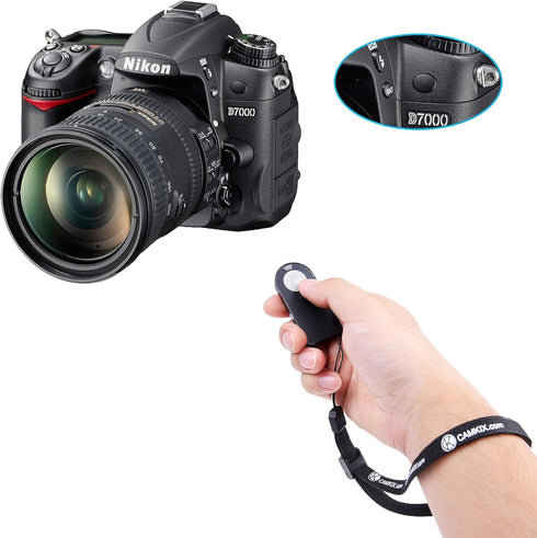 Wireless IR Shutter Remote Control for Nikon/Canon Cameras, Compatible with D70, D750, D3000, EOS 5D Mark IV, 6D, 77D