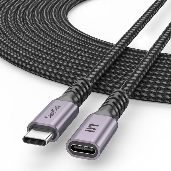 USB C Extension Cable 15ft, Upgraded USB Type C Extension Male to Female Braided Cord for Laptop, Tablet, Mobile