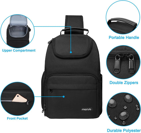 MOSISO Camera Sling Bag, DSLR/SLR/Mirrorless Case, Crossbody Sling Backpack for Photographers, Black
