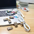 Cord Organizer, Cable Management USB Holder, Earbud Case, Wrap Headset Winder, Phone Earphone Clips Ties (Gray)