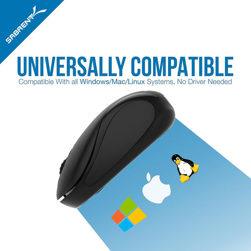 Mini Travel Wireless Mouse 2.4GHz with Nano Receiver (SABRENT MS-WSML)