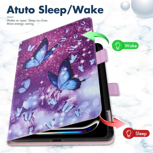 Dteck 13-inch M4/M5 (2024/2025) for iPad Pro Smart Folio Case with Auto Sleep Wake/Pencil Holder/Adjustable Stand/Grip