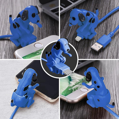 Funny Dog Fast Charger Cable, Portable Stray Dog Charging Cable, Dog Toy Smartphone USB Cable Charger for iPhone Type-C