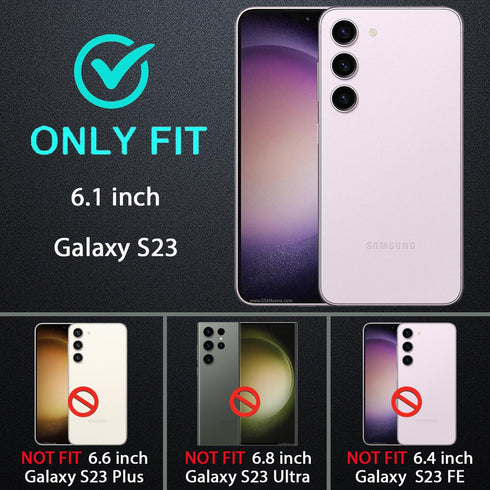for Samsung Galaxy S23 Case, Military Grade Shockproof/Drop Proof/Dust Proof Case with 2Pcs Self Healing Flexible TPU Screen Protector & Camera Lens Protector (Blue/Turquoise)