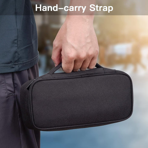 Electronics Travel Organizer Bag, Portable Case for Cables, Charger, Power Bank & Hard Drive (Black), Large