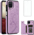Asuwish Samsung Galaxy A12 Phone Case with Tempered Glass Screen Protector, Card Holder Wallet Cover, Flip Leather,