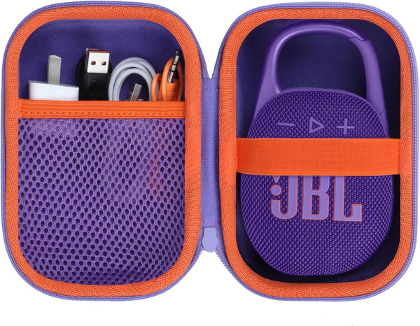 Hard Case Compatible with JBL Clip 5 and Clip 4 Portable Bluetooth Speaker (Purple Case)