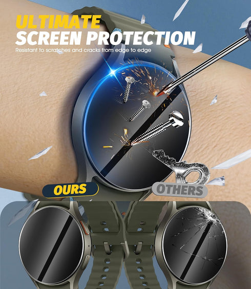 Orzero (3 Pack) Tempered Glass Screen Protector for Samsung Galaxy Watch 7 44mm with Auto Alignment Tool
