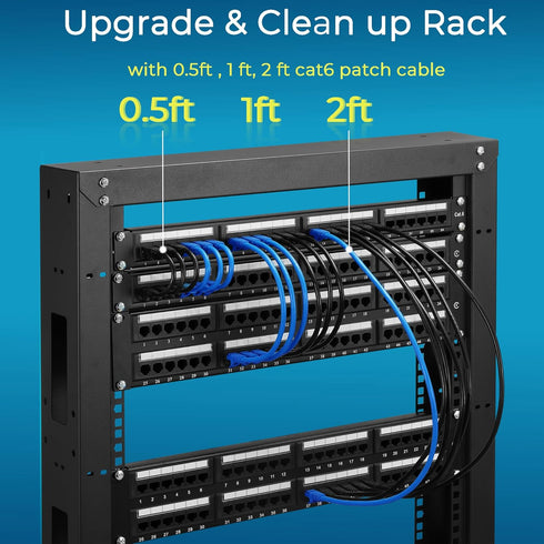 Rapink Cat6 0.5ft (24 Pack), 10G, 6 6 Patch Cables Ethernet Patch Cable Cat Patch Cable for Patch Panel to Switch