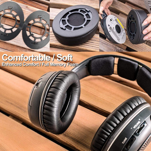 Replacement Ear Pads for RS120 RS 110 HDR120 Wireless Headphones, Memory Foam Earpads with 2 ABS Ring