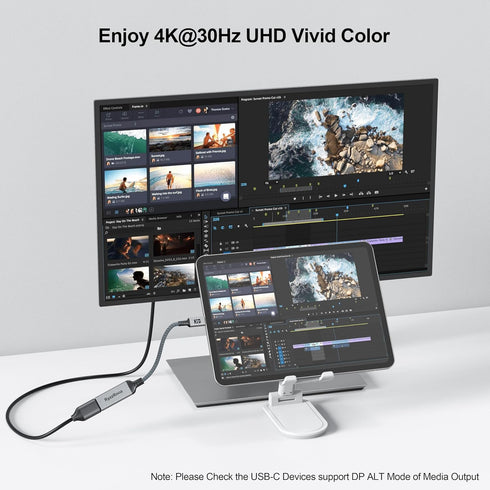 USB C to HDMI Adapter, 4K USB Type-C to HDMI Adapter for iPhone 15, MacBook Pro/Air, iPad Pro, Dell XPS, Surface