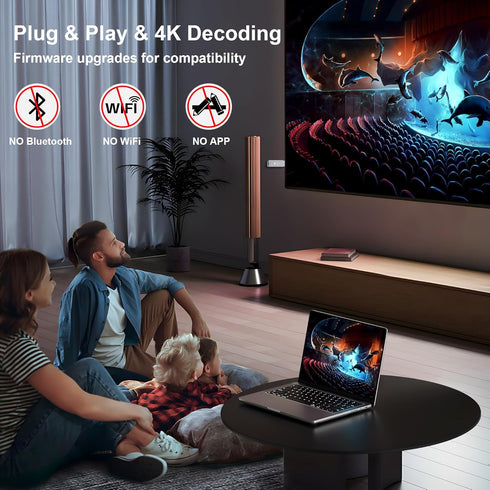 Wireless HDMI Display Dongle Adapter - Plug and Play, 4K Decoding/1080P HD Streaming Video/Audio from Laptop, PC,