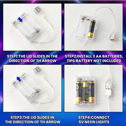 Copkim 6 Pack Pack 5V 3 Pcs USB Battery for LED Lights, USB to Battery for Plug in Lights, Portable AA Holder Box
