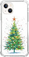 iPhone 13 Watercolor Christmas Tree Case, Unique Winter Painting TPU Protective Case for iPhone 13.