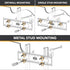 CondoMounts MSK8001 Steel Stud TV Mounting Kit, Metal Stud Anchors, Holds 200lbs on Steel Stud, Includes 6 Elephant