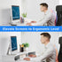 Dual Monitor Stand Riser for 2 Monitors, Adjustable Wooden Desktop Organizer Stand with Smartphone Holder, White