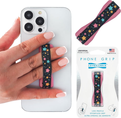 LOVEHANDLE Phone Grip - Stars Blush Design Universal Strap for Most Smartphones and Mini Tablets